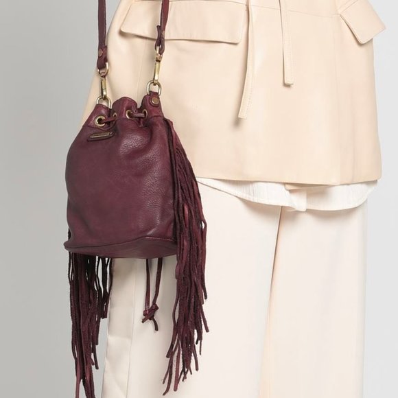 NWT Caterina Lucchi Campomaggi Artisans 60's Vibe Fringe Bag Deep Purple - Picture 2 of 8